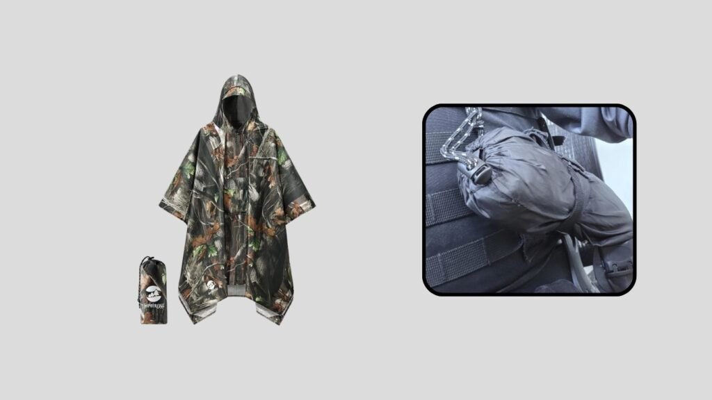 SaphiRose Forest Camouflage Waterproof Rain Poncho