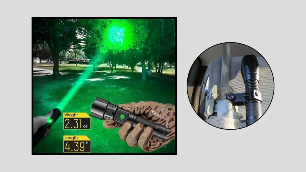  VASTFIRE Rechargeable Green Hunting Flashlight