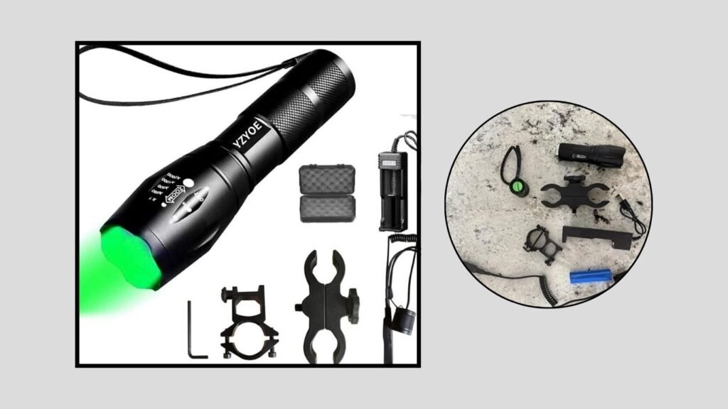 YZYOE Rechargeable Green Hunting Flashlight