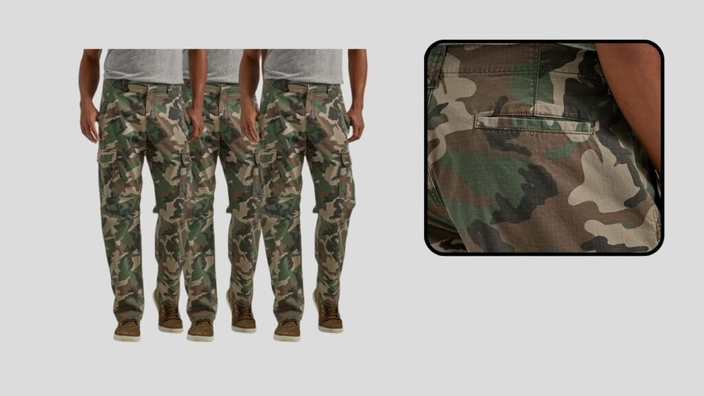 Wrangler Authentics Relaxed Fit Stretch Cargo Camouflage Pants