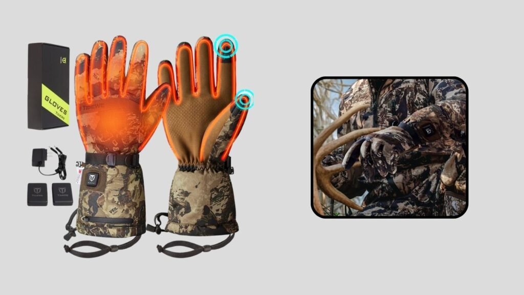 TIDEWE Waterproof Rechargeable Heated Hunting Gloves
