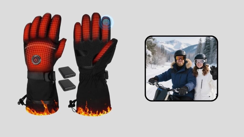 PEKWZIZ 6000mAh Rechargeable Heated Gloves