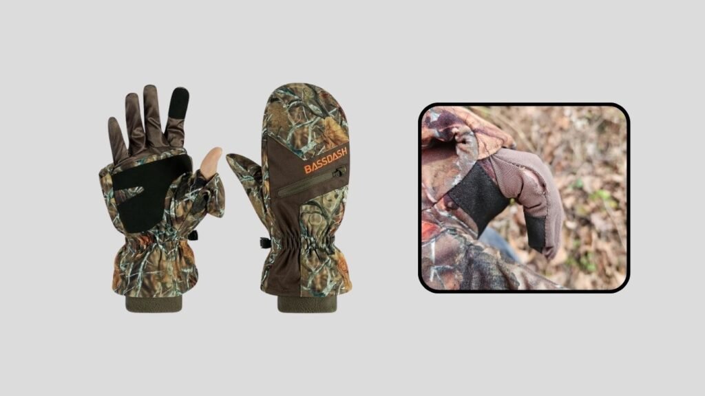 BASSDASH WinteFlex Insulated Convertible Hunting Mittens