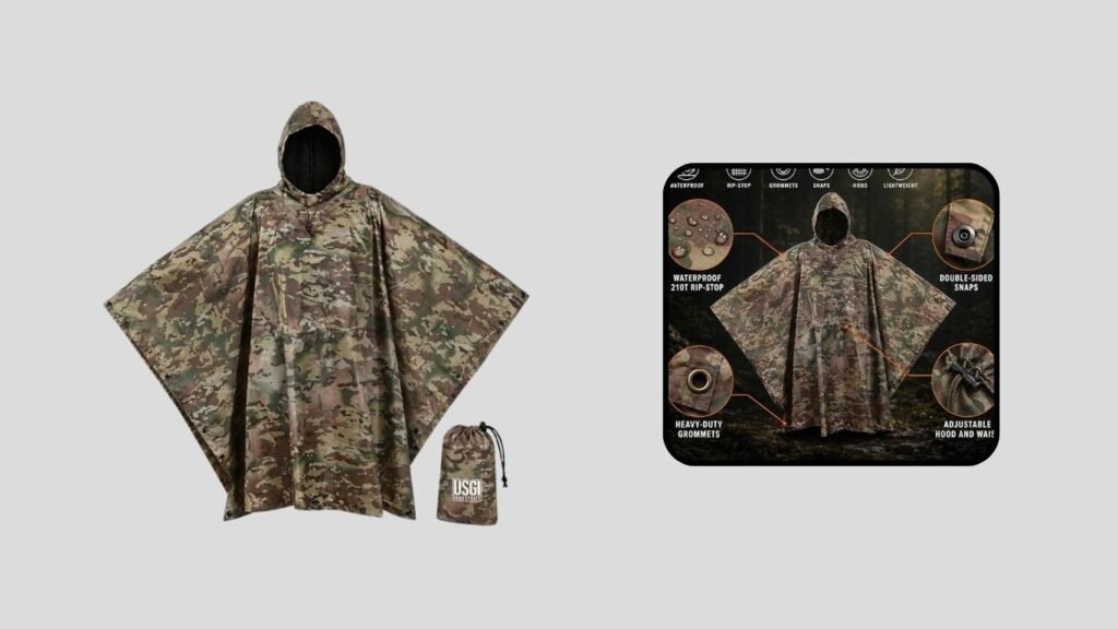 USGI Industries Military Rain Poncho for Emergency & Survival